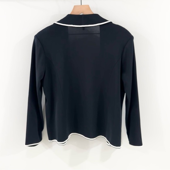 Ming Wang Black & White Piped Blazer Size Medium - Picture 5 of 5